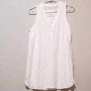 Maeve By Anthropologie Mini Shirt Dress Ivory Sleeveless SzXS Vneck